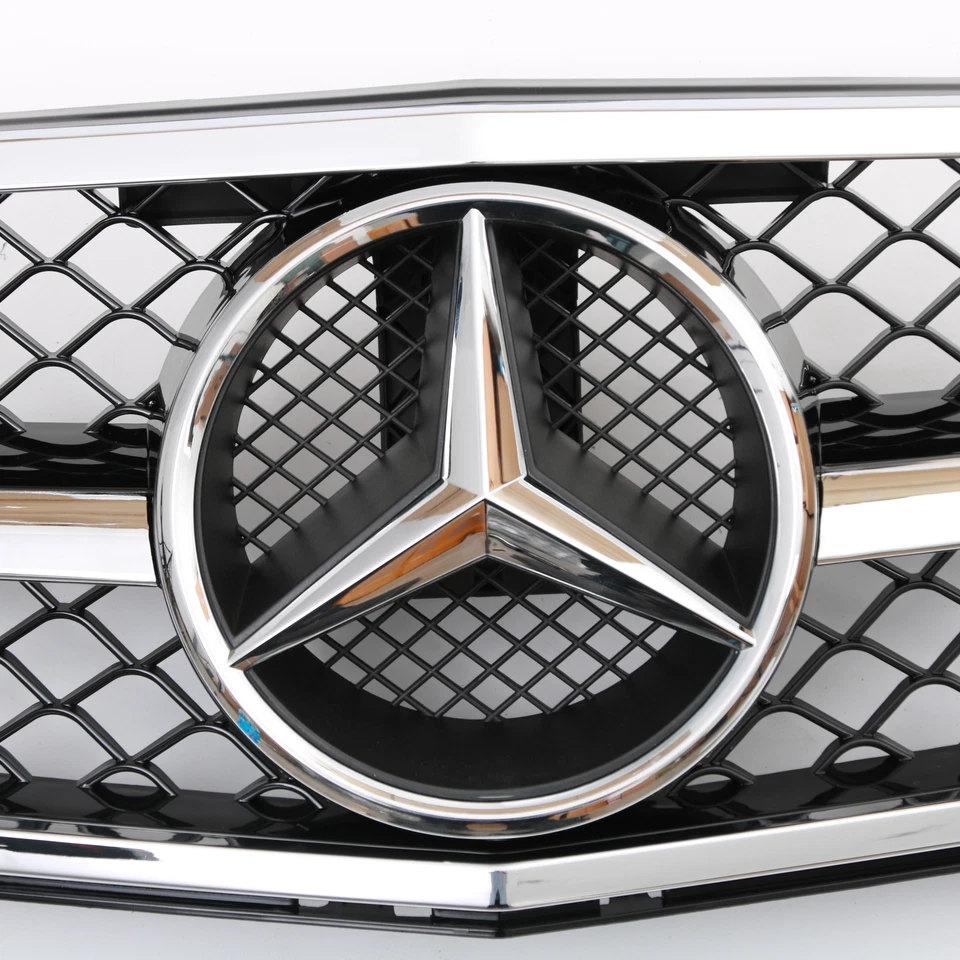 Front Grille Grill W/Emblem For Mercedes Benz W204 C250 C300 C350 2008-2014 Foto 3 de 4