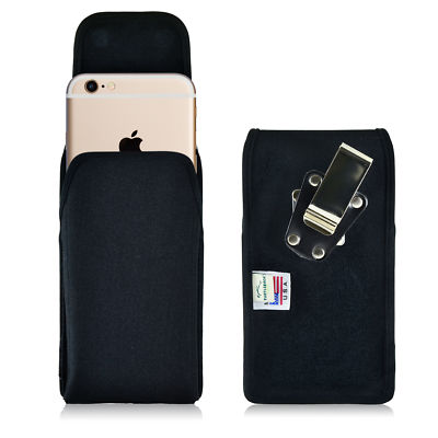 Turtleback Apple iphone 6s Nylon Vertical Black Holster Phone Case, Metal Clip