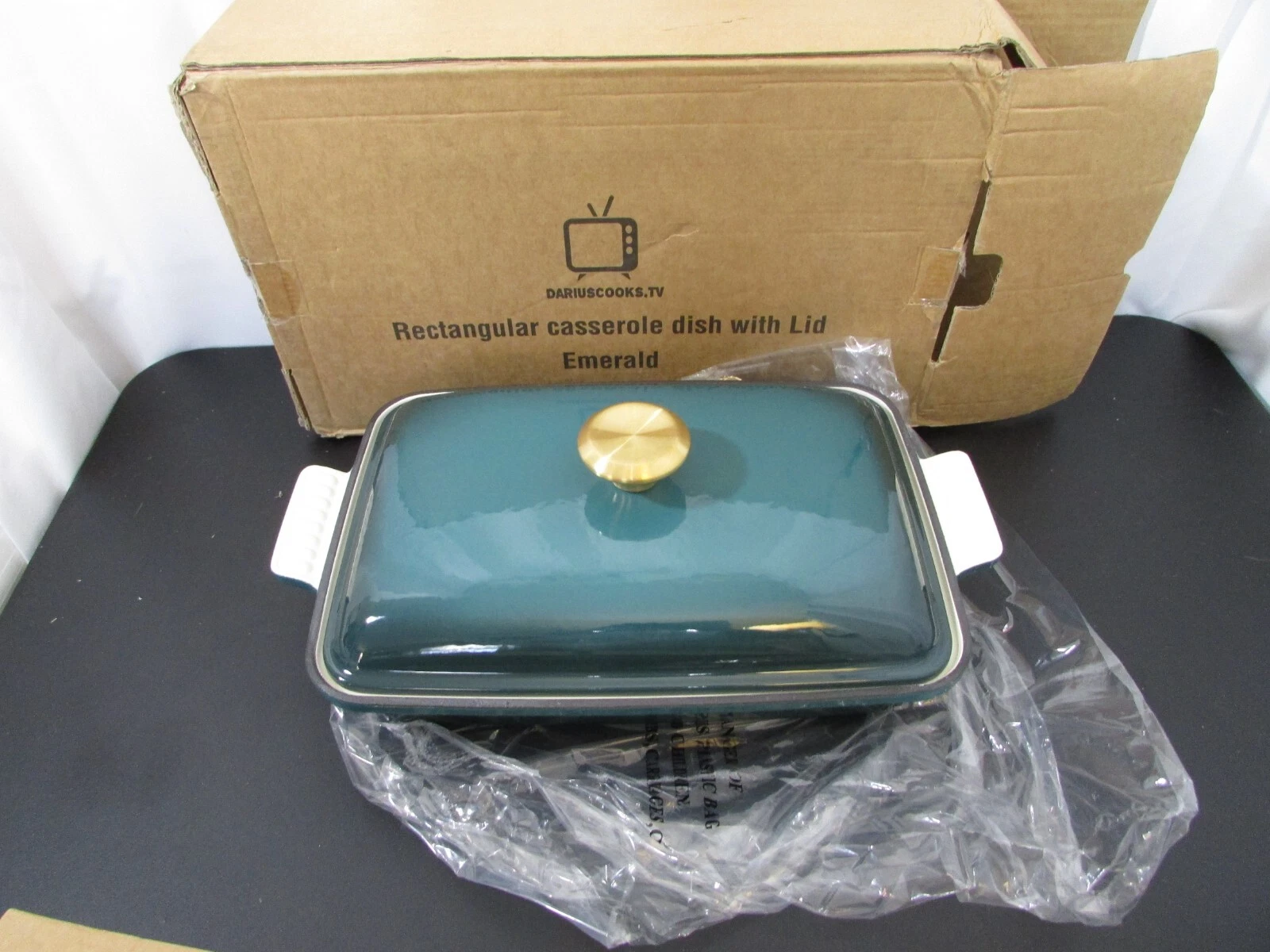 Darius Cooks TV Casserole Dish Pan w/ Lid - EMERALD - NEW