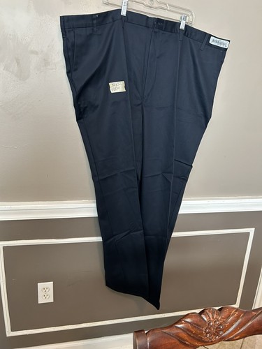 Cintas Azul Marino Usado Ropa de Trabajo Cómodo Flex Pantalones Pantalones 54" x 32" Botón Cremallera - Imagen 1 de 8