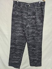 vtg Moschino Jeans Men's Black Print Size 36 y2k Future