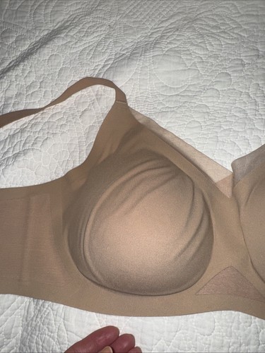 Beige Nude HONEY LOVE XL Wireless Bra w/Mesh Accent Support Padded Gently Used - Picture 5 of 9