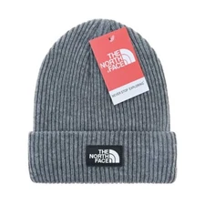 North Face Grey Core Classic Knit Beanie Cuffed Skull Cap Adult One Size