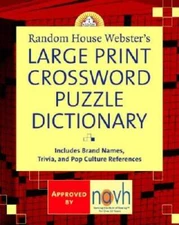Random House Webster's Large Print Crossword Puzzle Dictionary - VERY GOOD
