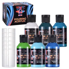 OPHIR 100ML/Bottle Pre-Mixed Acrylic Pouring Paint Set High Flow Water-Based
