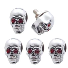 5 Chrome "Gem Skull" Motorcycle Windshield Custom Bolt Kit for Harley Sportster