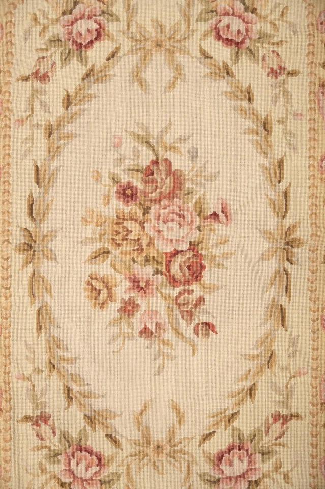 Alfombra francesa de punta de aguja Aubusson 3,0 x 5,0 #F-4010 Foto 4 de 4