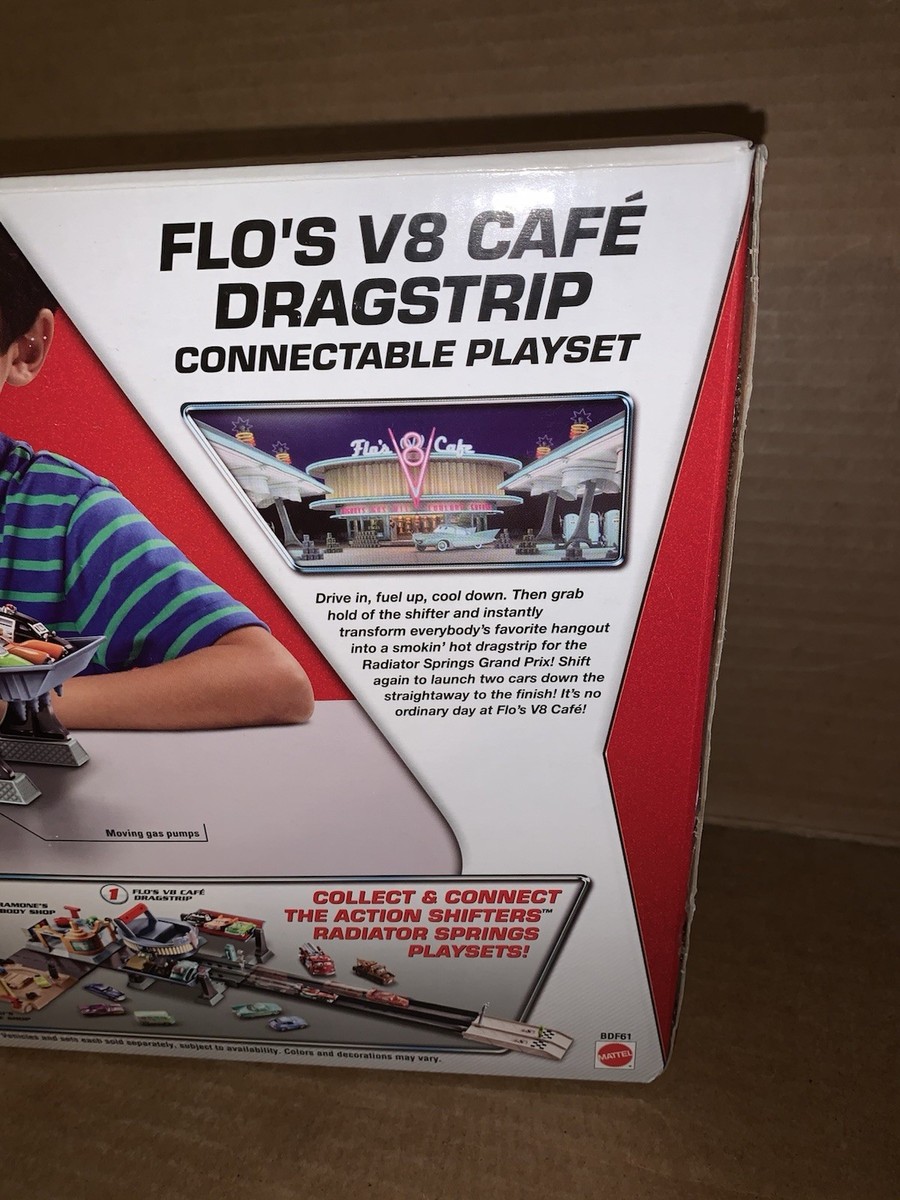 2013 Disney World Of Cars Action Shifters Flo's V8 Cafe Drag Strip