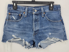 Levis Cutoff Denim Shorts Womens 30 Cutoff Distressed Boho Festival Hippie 90s