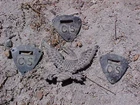 **  CIVIL WAR  EMBLEM WITH 2 HOOKS IN THE BACK AND  3   CS SHIELDS/ EMBLEMNS