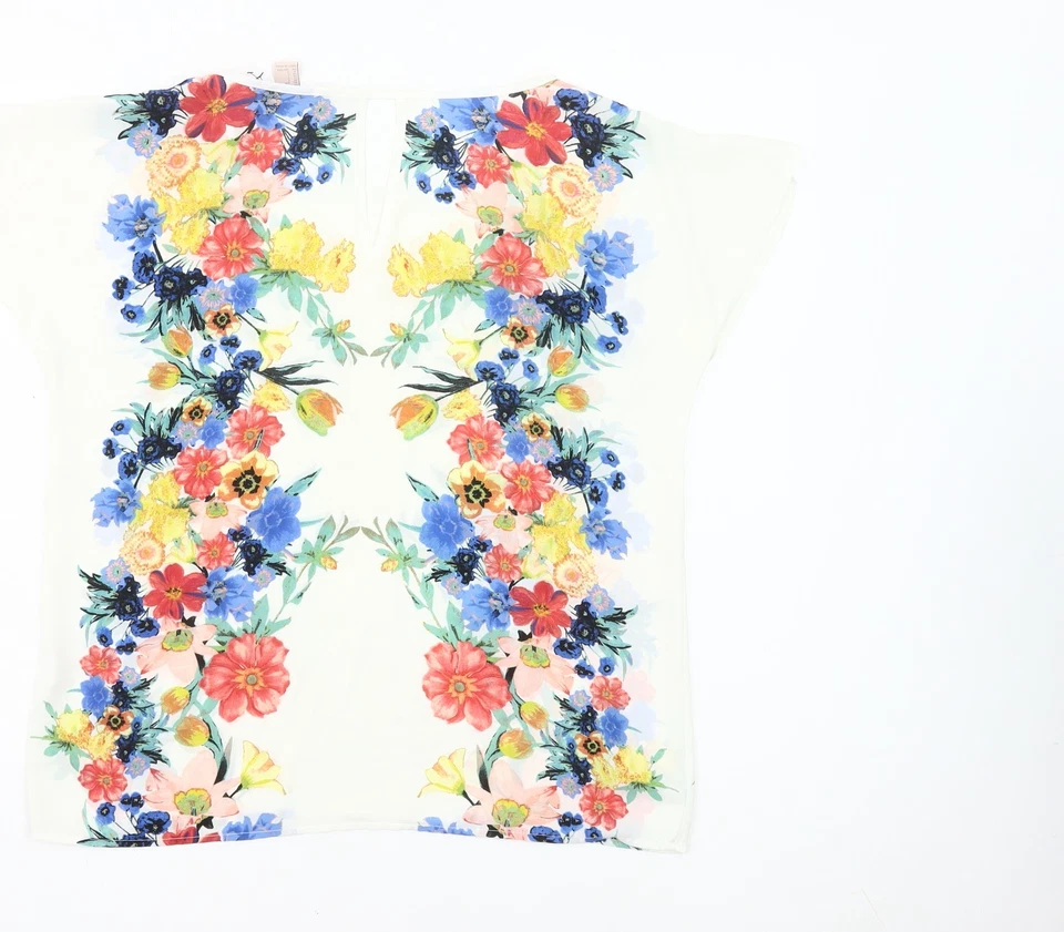 Camiseta para mujer Forever 21 multicolor floral de gasa talla S Foto 3 de 4