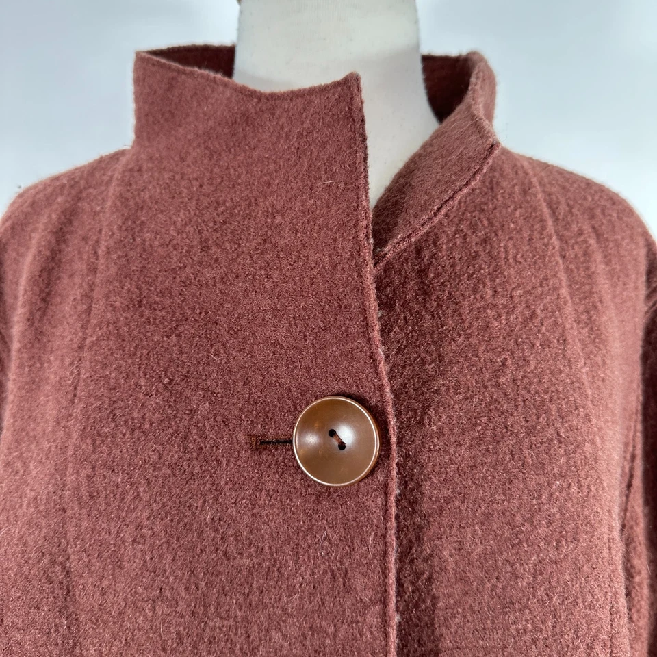 Chaqueta J. Jill 100 % cuello embudo lana hervida 3 botones Lagenlook bolsillos talla XL Foto 4 de 4