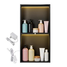 PIR Sensor Stainless Steel Shower Niche 24x12'' Storage Shower Kits W/Led Light