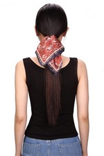 Japanese-style Paisley Chiffon Scrunchie Eleg...