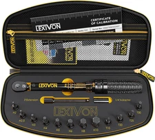 LEXIVON Bike Torque Wrench 1/4-Inch Dr. 15-Piece Kit | 72-Tooth Gear, Dual-Direc
