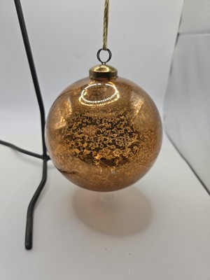 Antique Kugel Ornaments Golden Glass Ball Beehive Cap Christmas X-Mass Decora''I5