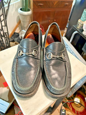 Rare Vintage Men’s Size 10.5 Black Gucci Horsebits Genegum Soled Loafers Vintage