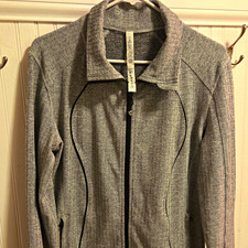 Lululemon Nice Asana Full Zip Jacket Herringb...