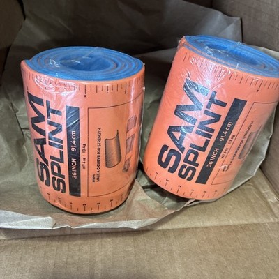 2X Sam Splint 36 inch Rolled Orange/Blue Emergency First Aid Injury Protection