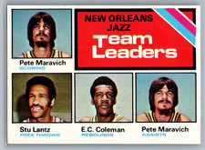 1975-76 Topps - Team Leaders Pete Maravich, Stu Lantz, E.C. Coleman #127 (RC)