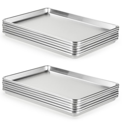 12 Pack Aluminum Sheet Pan, NSF Listed Half Size 18 x 13 inch Commercial Bake...