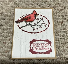 Last One!   Cardinal In WOODS Winter CARD KIT Of 4