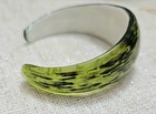 Vintage Murano Cuff Style Green Black and Gold Glass Bracelet — photo 4