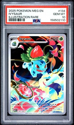 Ivysaur IR PSA 10 134/132 Mega Evolution Illustration Rare Pokemon Card Game