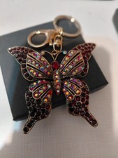 Large Red Jeweled Butterfly KEYCHAIN