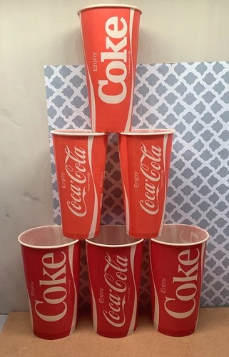Vintage New Sweetheart Coca-Cola Wax Paper Cups 32 oz and 24 oz