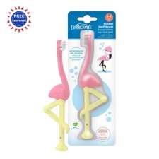 Toothbrush Baby and Toddler Dr. Brown s 1-4 Years Flamingo Pack Browns