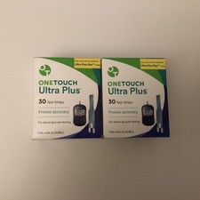 60 One Touch Ultra Plus Test Strips EXP 11/2026 - Two boxes 30ct. each