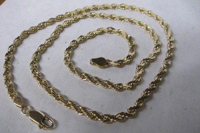 SELTEN 14K MASSIV GOLD 18'' DIAMANTSCHLIFF FLACHSEIL 3,5mm HALSKETTE KETTE 17 GRAMM