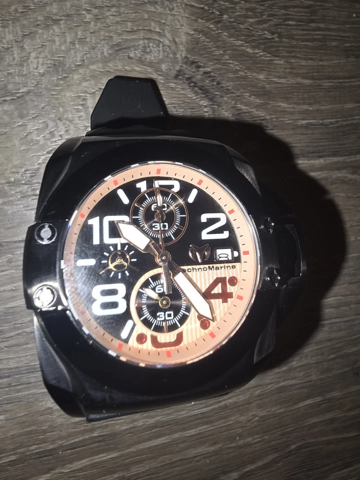 Technomarine TM-515014 Reef Black Dial Silicone Strap Chronograph Men's Watch - Image 4 of 4