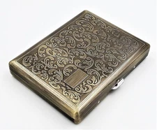 Retro Cigarette Case Victorian Style Metal Holder for Regular, King and 100'S Si