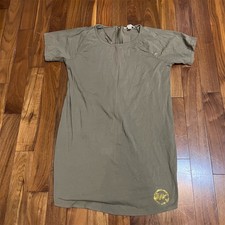 Michael Michael Kors Dress Womens XL Olive Green Shift T-Shirt Logo Zip