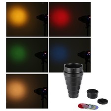 Conical Snoot Set 5 pcs Color Gel Filters for Bowens Mount Photography