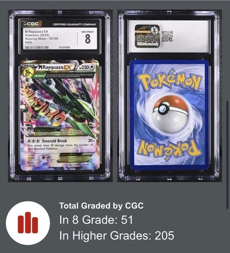 M Rayquaza EX 76/108 Roaring Skies Holo Ultra Rare 2015 CGC 8 NM/MINT