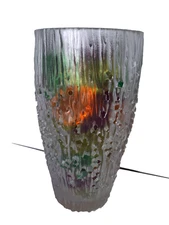 Vintage Peill and Putzler Patmos clear frosted glass vase 7 7/8 x 4 in.