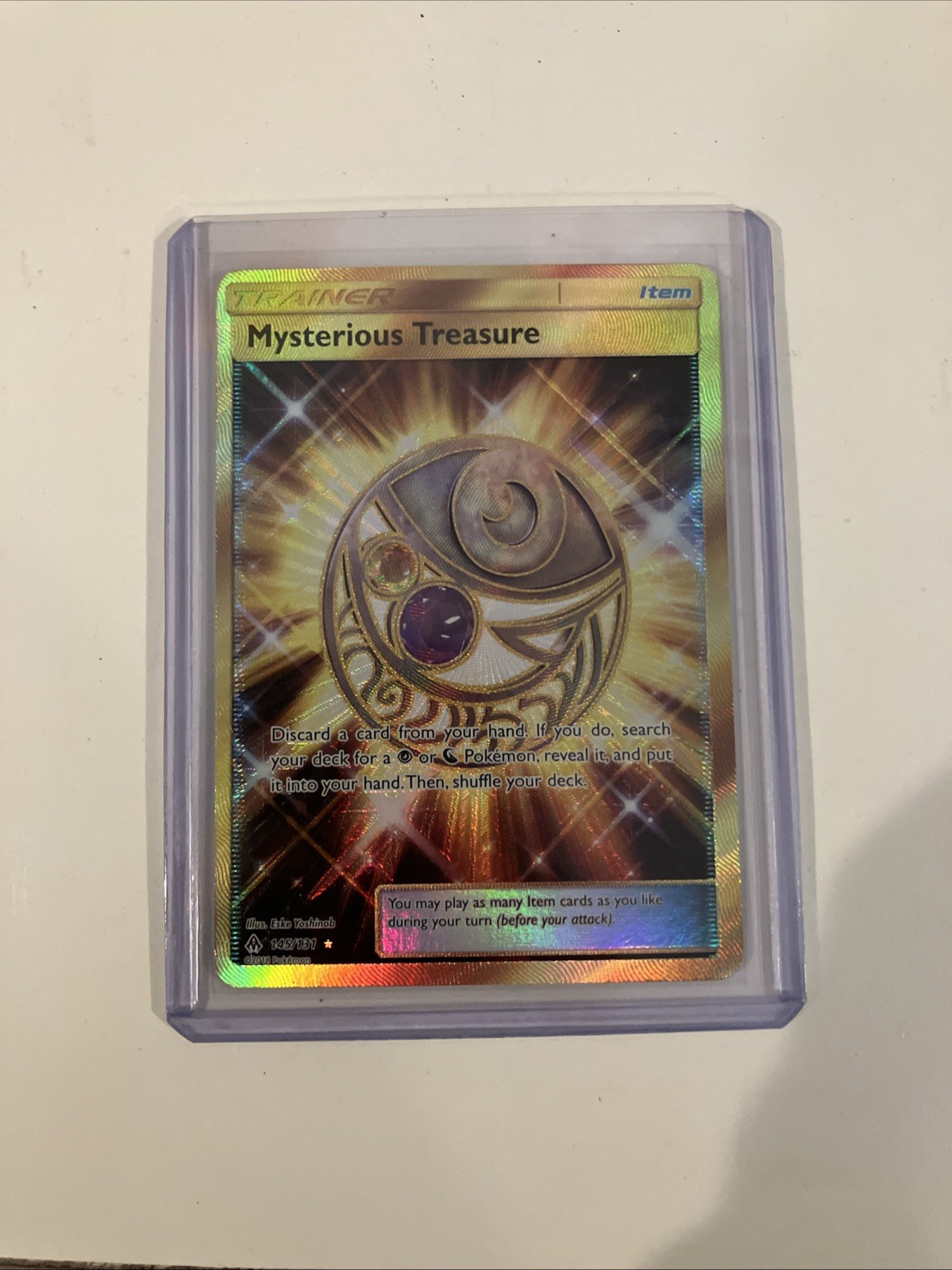 Mysterious Treasure Gold Secret Rare 145/131 SM: Forbidden Light Pokémon TCG NM