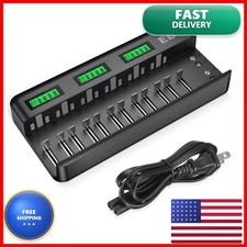 EBL 12 2 Bay Universal Rechargeable Battery Charger AA AAA C D 9V Ni-MH Ni-CD