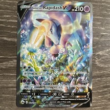 Galarian Rapidash V Alt Full Art #168 2021 Pokemon Chilling Reign on eBay
