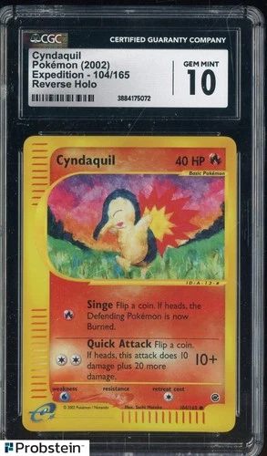 2002 Pokemon Expedition Reverse Holo #104 Cyndaquil CGC 10 GEM MINT