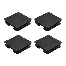 4Pcs Square Plastic Plugs, 75 x 75mm PE Pipe Tubing End Caps for Tube, Black