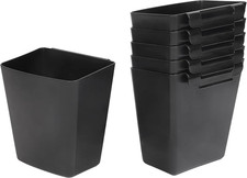 6 Pack Hanging Cup Holders For Rolling Cart Storage Bins Utility Hooks Black