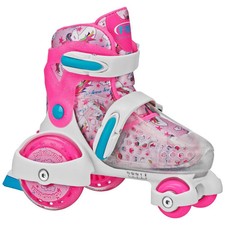 Derby 78mm Kids Girls Beginner Roller Sport Skate Unicorn Pink/White M