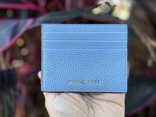 MICHAEL KORS JET SET TRAVEL COOPER CARD CASE WALLET LIGHT SKY
