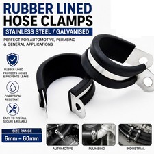 Stainless Steel/Galvanised Rubber Hose Clamps 6  60mm For Automotive  Plumbing