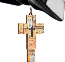 New Cross Car Mirror Hanging Christian Bible Verse Ornament Fast Shipping