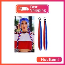 2 Pack Braid Ponytail Extension with Elastic Tie Straight Sleek Wrap Around Exte